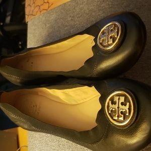 Tory Burch slip on black shoes